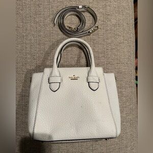 Kate Spade White Pebbled Leather Satchel / Crossbody good condition